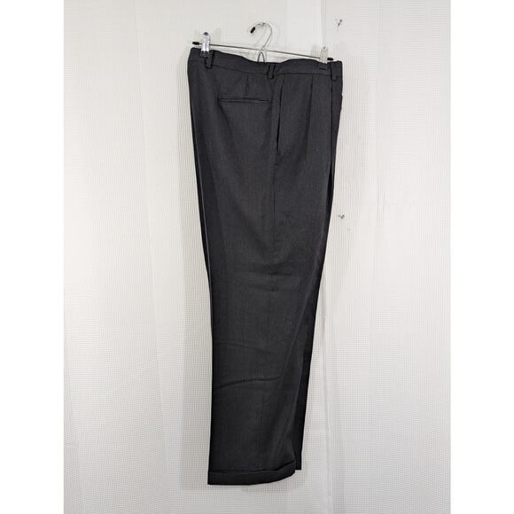 JOSEPH A. BANK! SMART CHARCOAL GRAY WOOL PLEATED FRONT, CUFFED SLACKS! SZ 36x30 - Picture 4 of 11